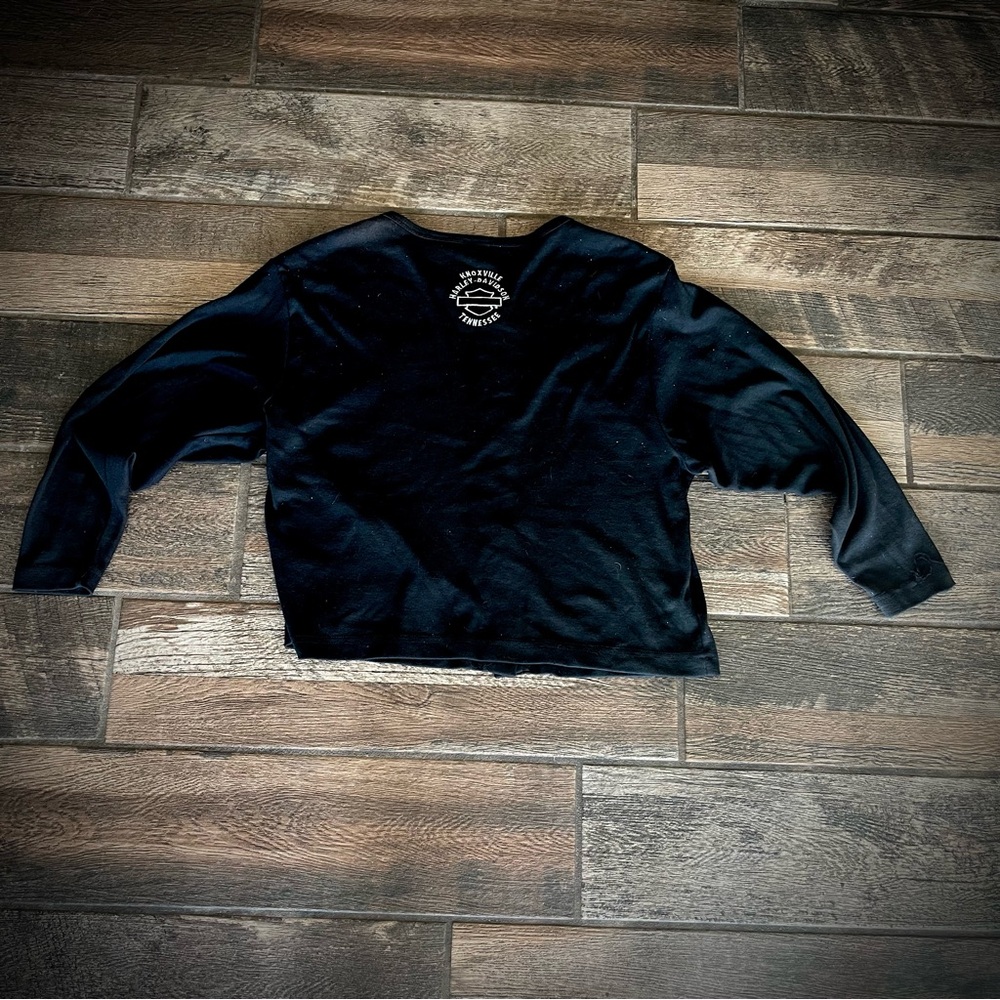 Harley Davidson black sweater with sparkles Knoxville, Tn. Made USA S runs big - Picture 2 of 8
